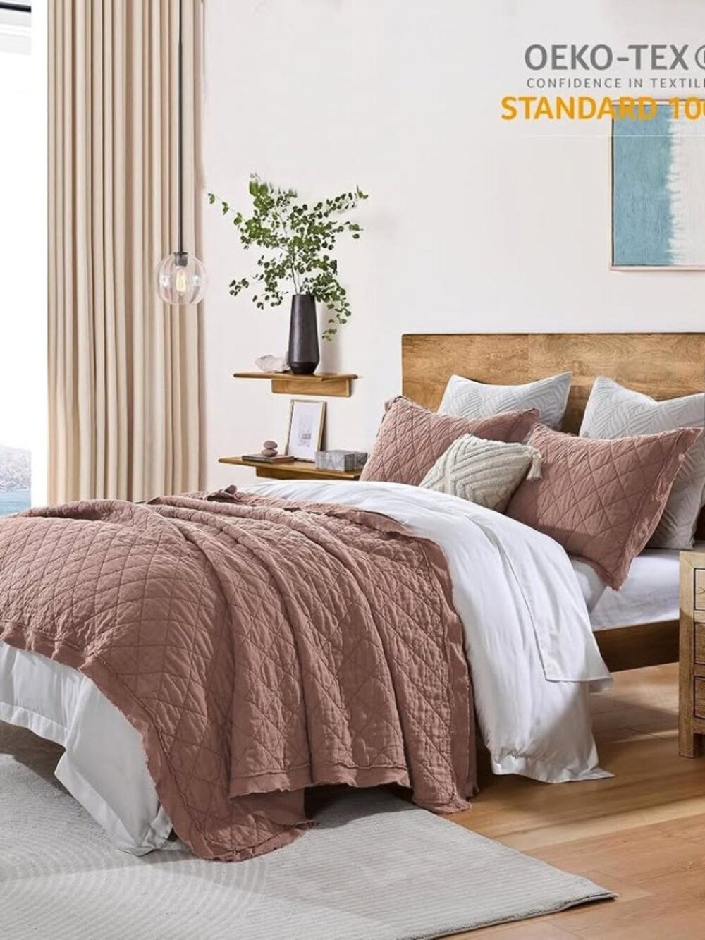 New Horimote Home QUEEN FIG 100% Linen Front, 100% Cotton Back and Inside